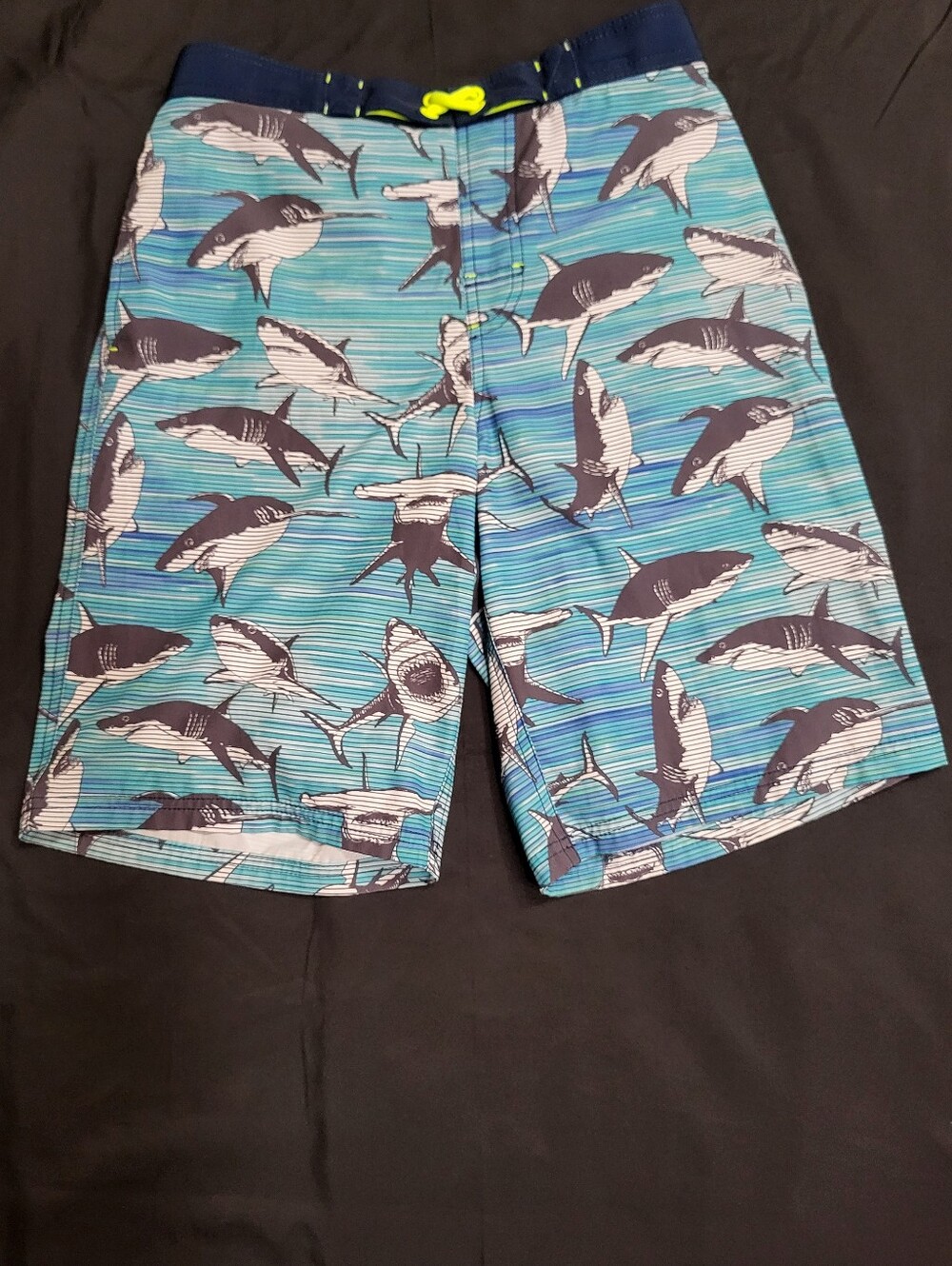 Wonder Nation Swim Trunks All-Over Shark Design Kids Size XXL(18)